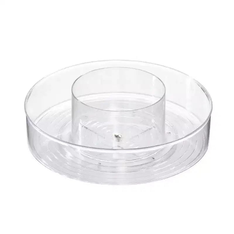 Organisateur rotatif à plateau, plastique transparent, plateau tournant de 30 cm pour salle de bain, cuisine ou garde-manger