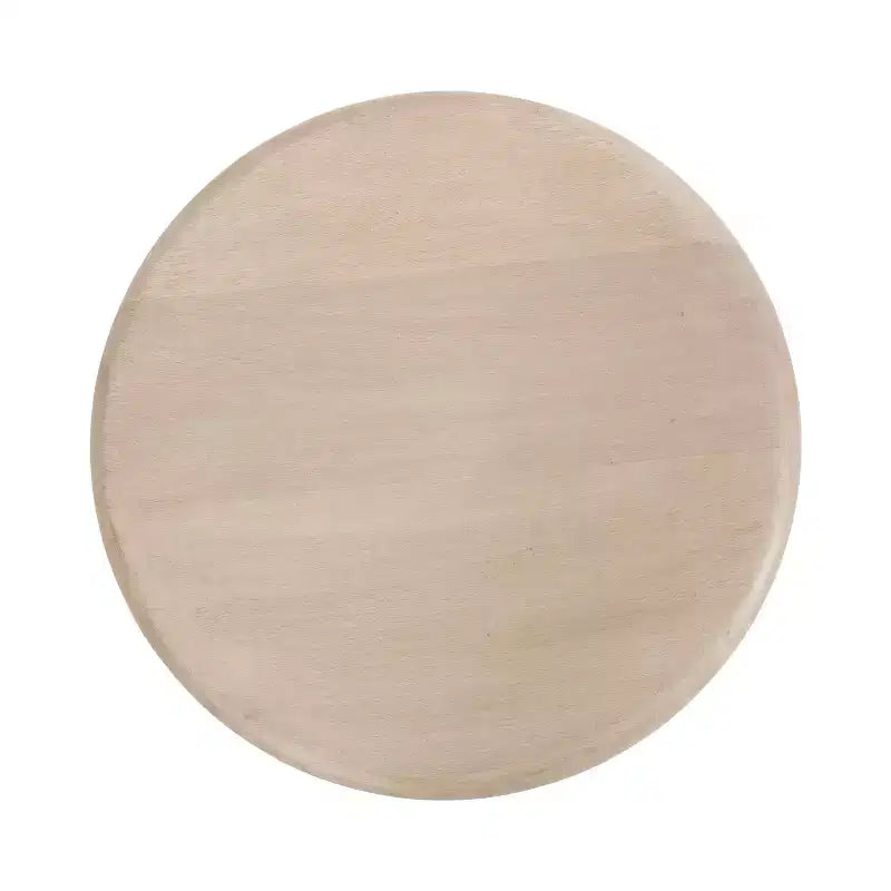 Table d'appoint ronde en bois de manguier avec base en marbre, 23 x 56 cm, finition blanchie