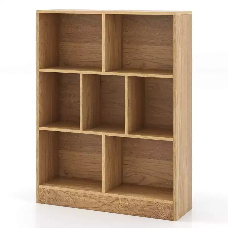 Étagère à livres pour enfants à 7 cubes, organiseur de jouets, bibliothèque autoportante de 104 cm, marron/blanc