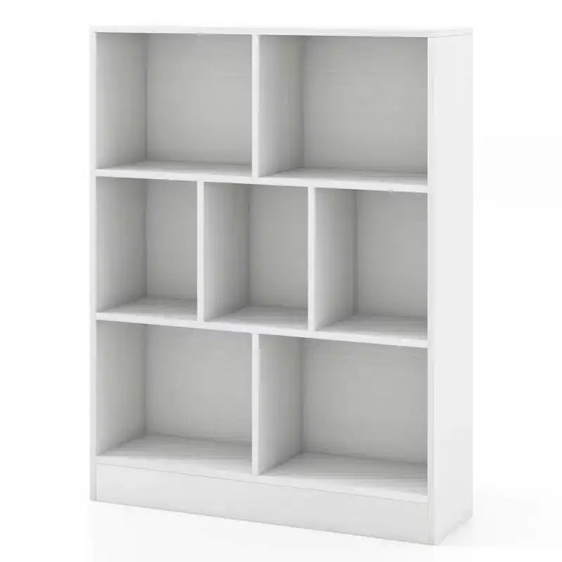 Étagère à livres pour enfants à 7 cubes, organiseur de jouets, bibliothèque autoportante de 104 cm, marron/blanc