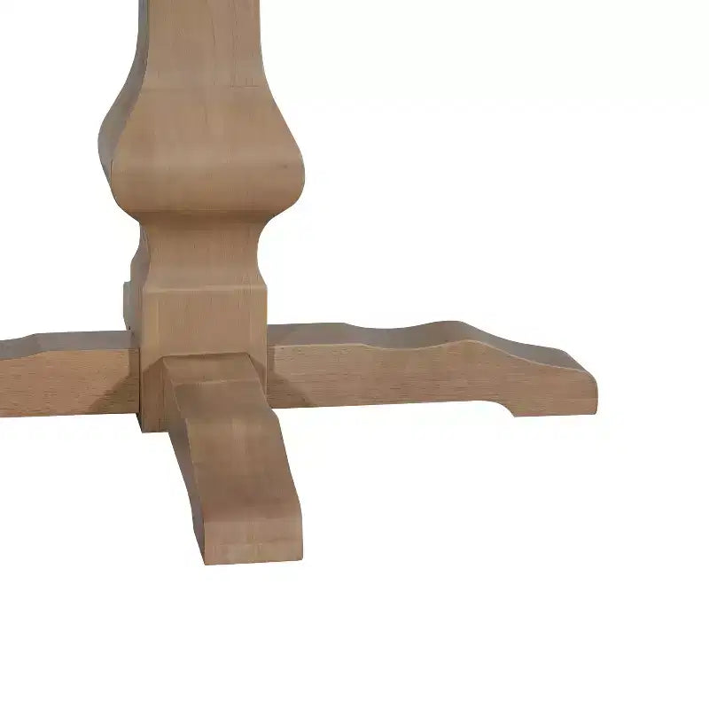 Table de salle à manger ronde en bois rustique de 46 po avec pied piédestal, 4 places, capacité de 300 lb