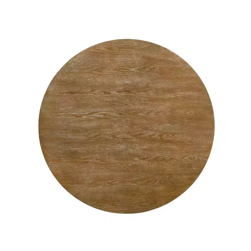 Table de salle à manger ronde en bois rustique de 46 po avec pied piédestal, 4 places, capacité de 300 lb