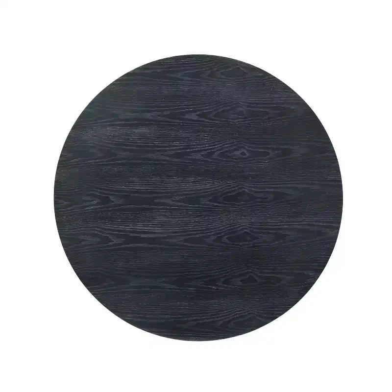 46" Round Rustic Wood Dining Table with Pedestal Leg, Seats 4, 300 lb Capacity