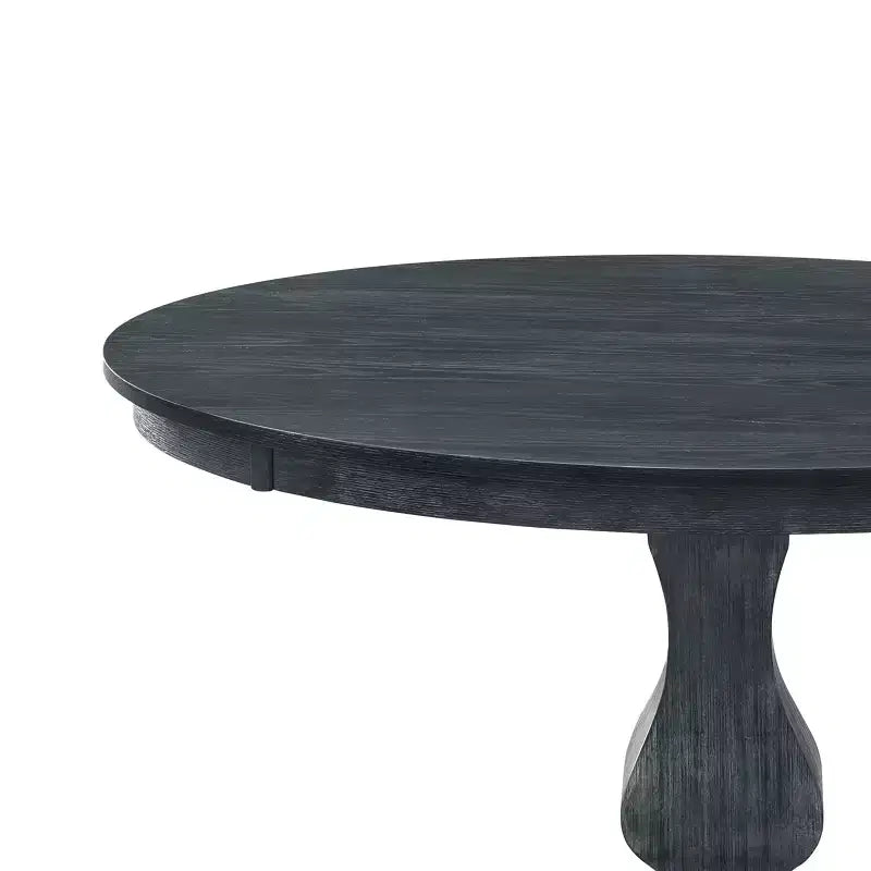 Table de salle à manger ronde en bois rustique de 46 po avec pied piédestal, 4 places, capacité de 300 lb