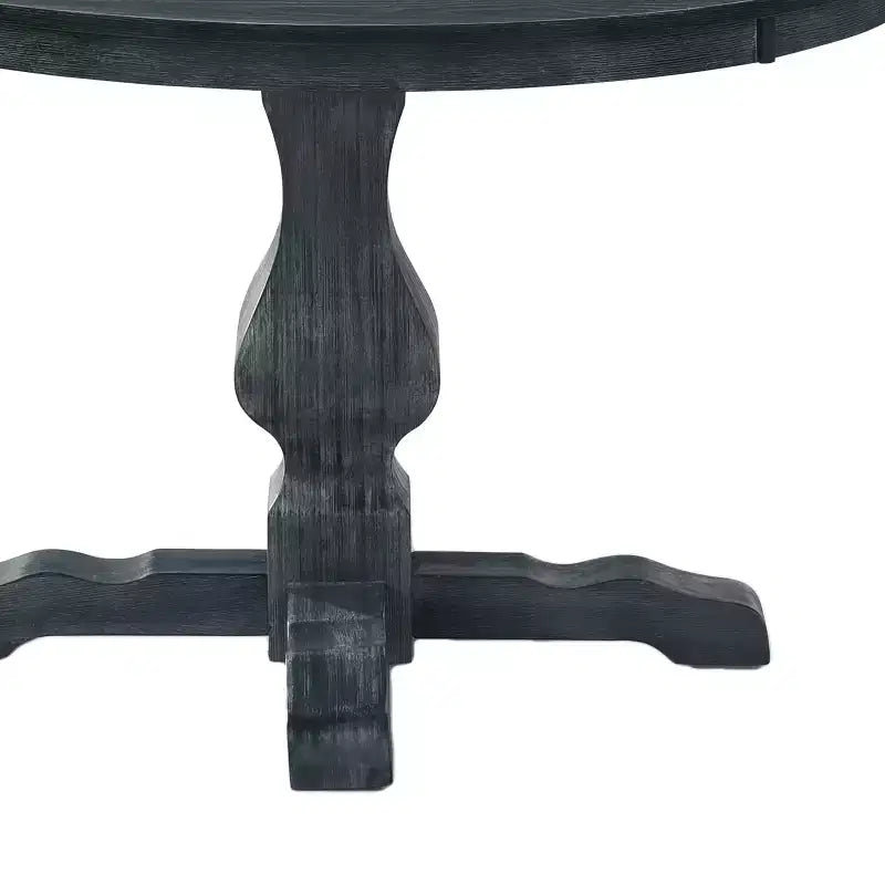 Table de salle à manger ronde en bois rustique de 46 po avec pied piédestal, 4 places, capacité de 300 lb