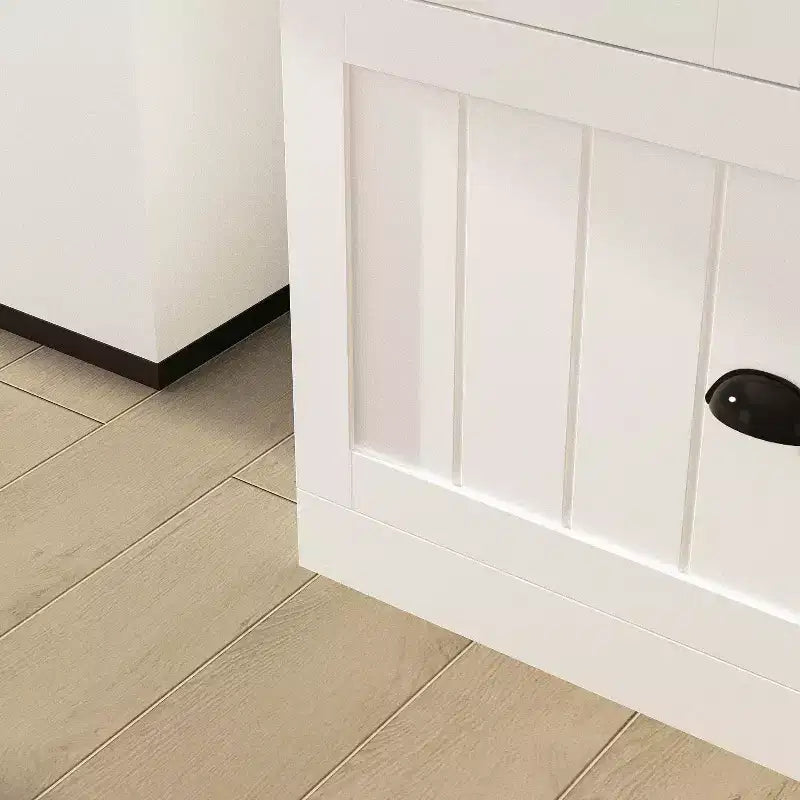 Armoire-penderie blanche avec deux portes, un tiroir et 4 niveaux de rangement