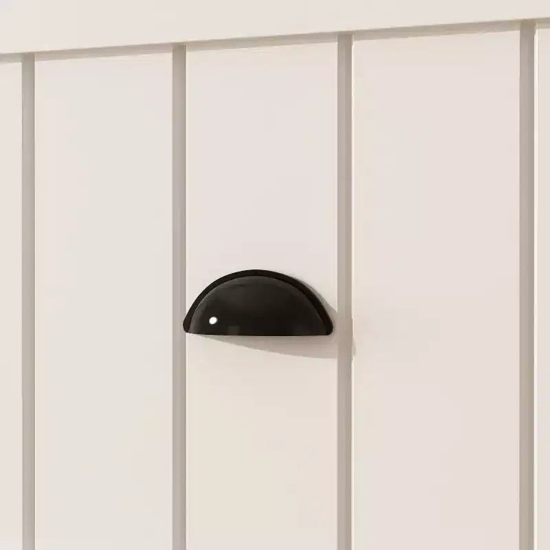 Armoire-penderie blanche avec deux portes, un tiroir et 4 niveaux de rangement