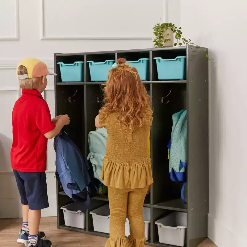 Casier à Manteaux pour Enfants à 4 Sections avec Rangement Cubby, Mobilier de Classe, Contreplaqué de Bouleau