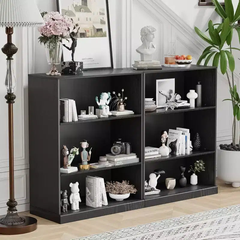 Meuble d'appoint en bois 41"x31"x16" avec étagère réglable, sans porte, noir