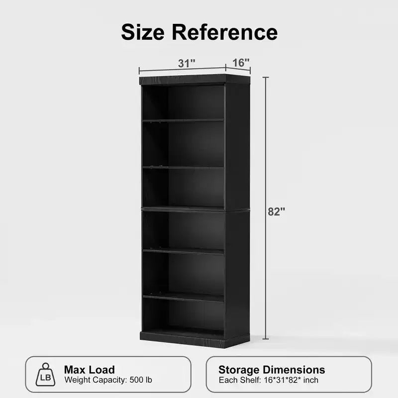 Meuble d'appoint en bois 41"x31"x16" avec étagère réglable, sans porte, noir