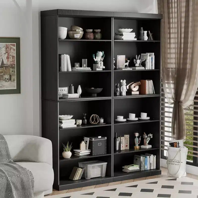 Meuble d'appoint en bois 41"x31"x16" avec étagère réglable, sans porte, noir