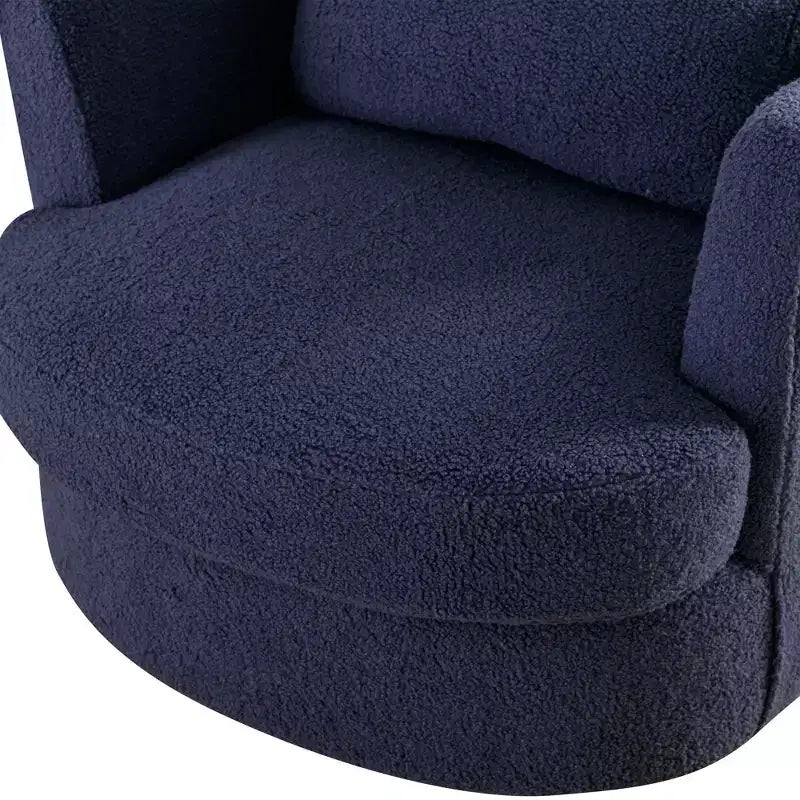 Fauteuil d'appoint pivotant en bouclette, 81 cm de large, cadre en bois et acier, capacité de 136 kg