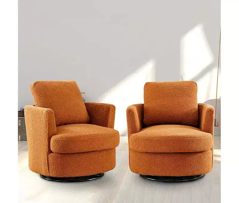 Fauteuil d'appoint pivotant en bouclette, 81 cm de large, cadre en bois et acier, capacité de 136 kg
