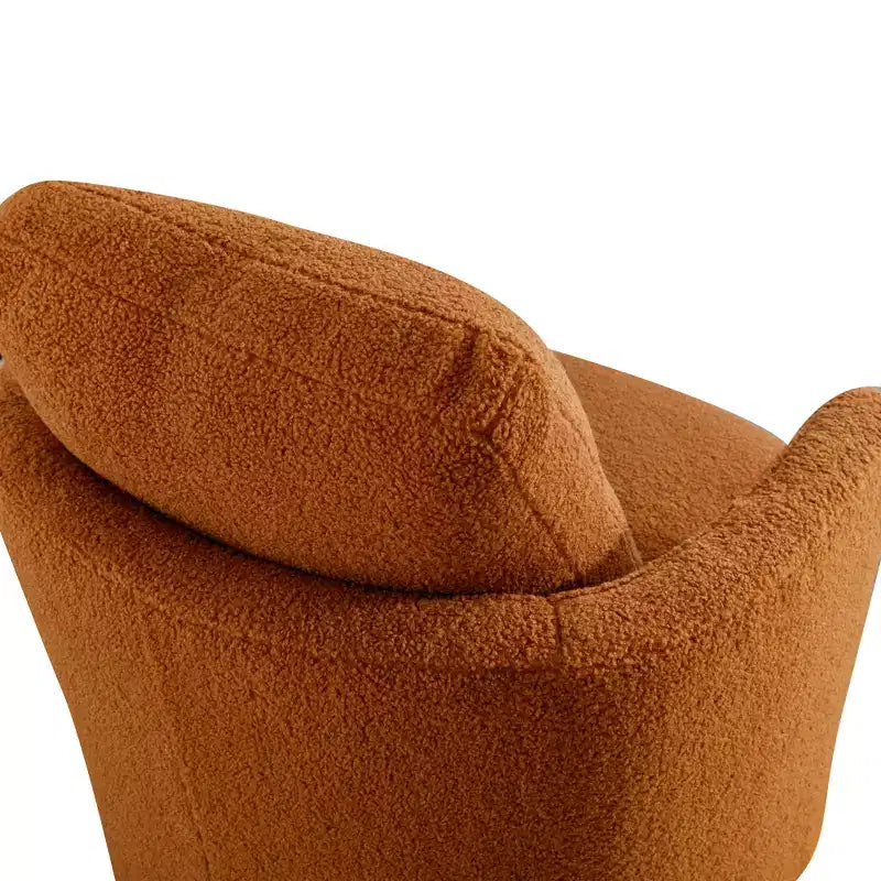 Fauteuil d'appoint pivotant en bouclette, 81 cm de large, cadre en bois et acier, capacité de 136 kg