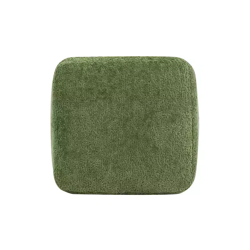 Pouf rembourré carré effilé 40 cm, en tissu peluche Teddy orange épicé