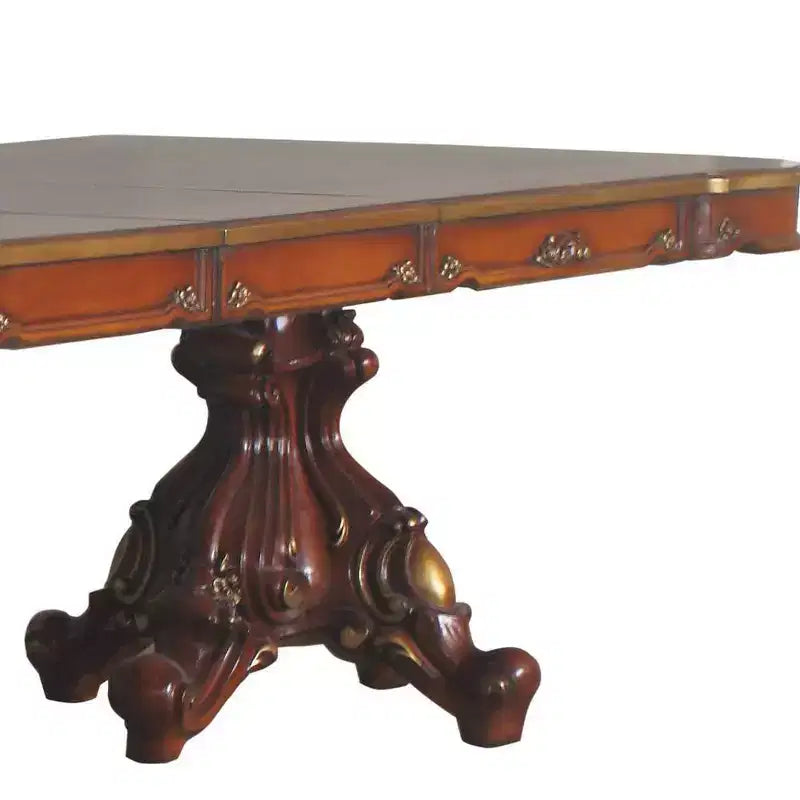 120" Dining Table, Honey Oak Finish, Double Pedestal, Seats 8