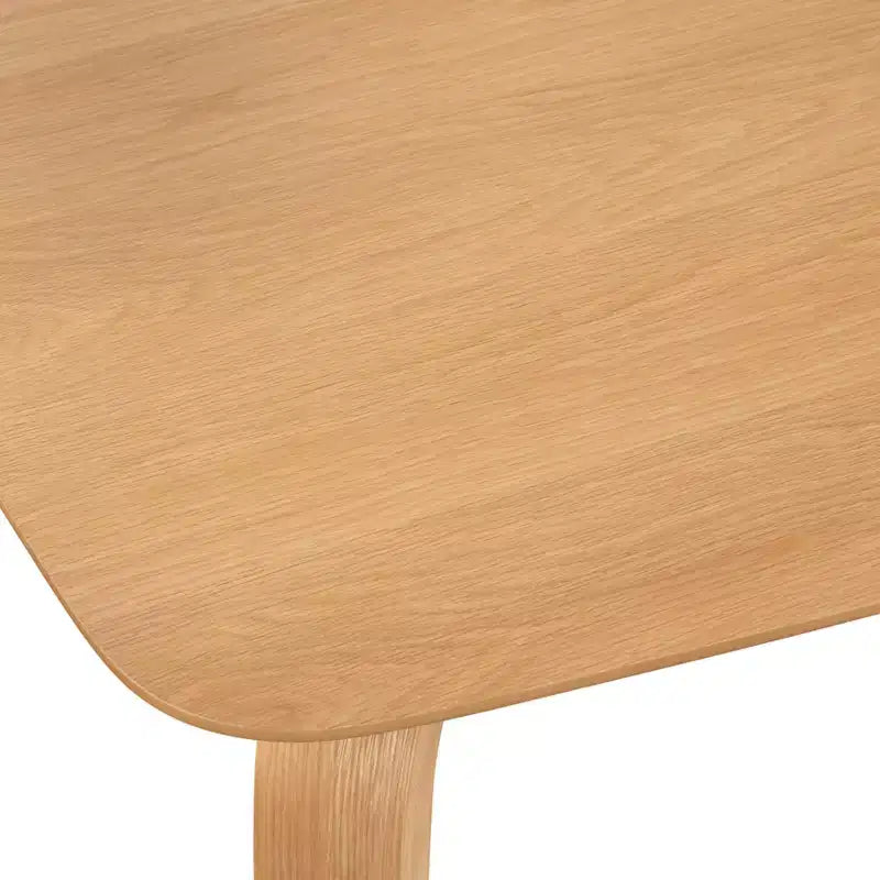 Rectangular Dining Table, Natural Light Oak, Mid-Century Modern, Seats 6