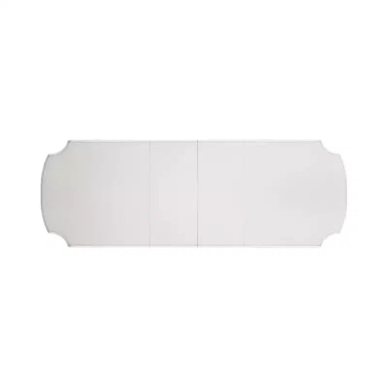 Table à manger 345 cm, finition perle antique, double pied central classique, 10 places, structure en résine