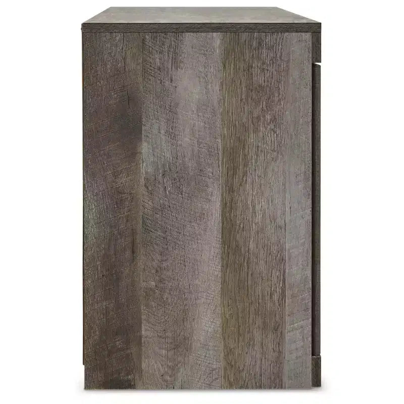 Meuble TV rustique de 152 cm pour téléviseurs jusqu'à 65 po, marron/beige avec gestion des câbles