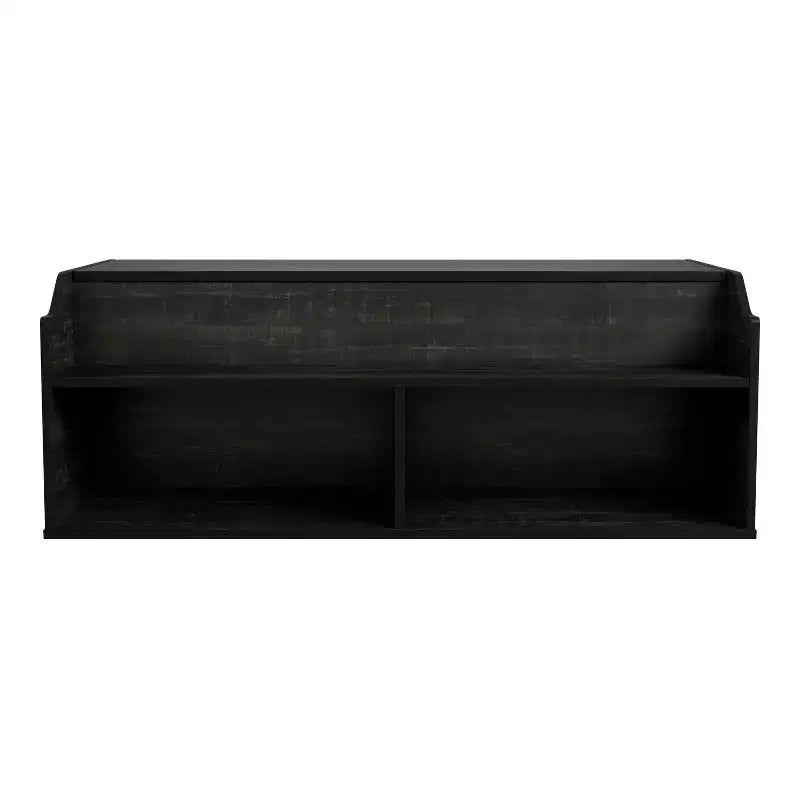 Table basse à plateau relevable de 44 po avec rangement, fini chêne noir recyclé