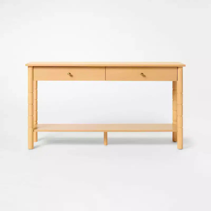 Console moderne en bois de 152,4 cm avec tiroir, marron