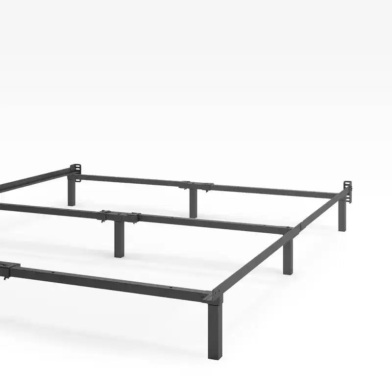 Cadre de lit métallique California King 7", noir, 9 pieds de support, capacité de 2400 lb