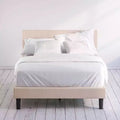 Zinus King Ibidun Upholstered Platform Bed Frame Light Brown: Steel Frame, No Box Spring Needed, Easy Care
