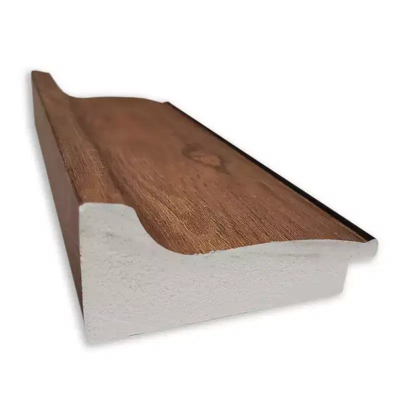 Miroir mural de salle de bain sans biseau, cadre aspect bois brun moyen, 22,5" x 28,5"