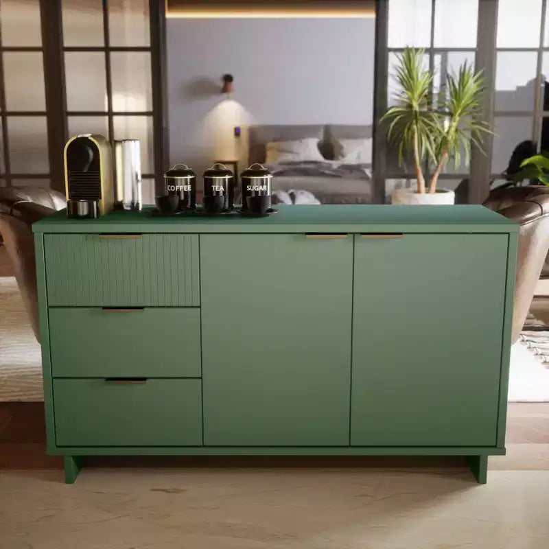 Meuble de rangement moderne de 140 cm avec 3 tiroirs