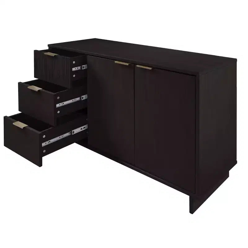Meuble de rangement moderne de 140 cm avec 3 tiroirs