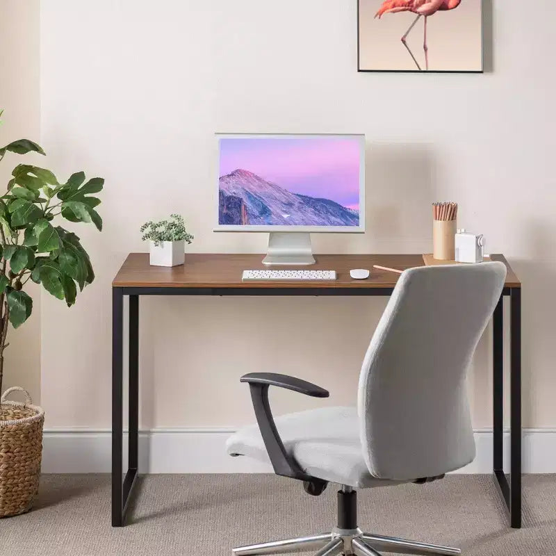 Bureau en métal de 119 cm, surface en MDF, capacité de 45 kg