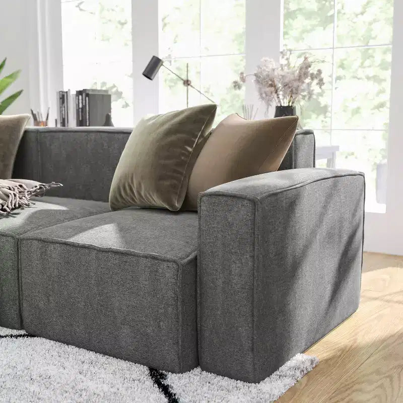 Fauteuil d'angle modulaire avec accoudoir, sectionnel contemporain