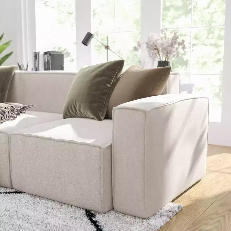 Fauteuil d'angle modulaire avec accoudoir, sectionnel contemporain