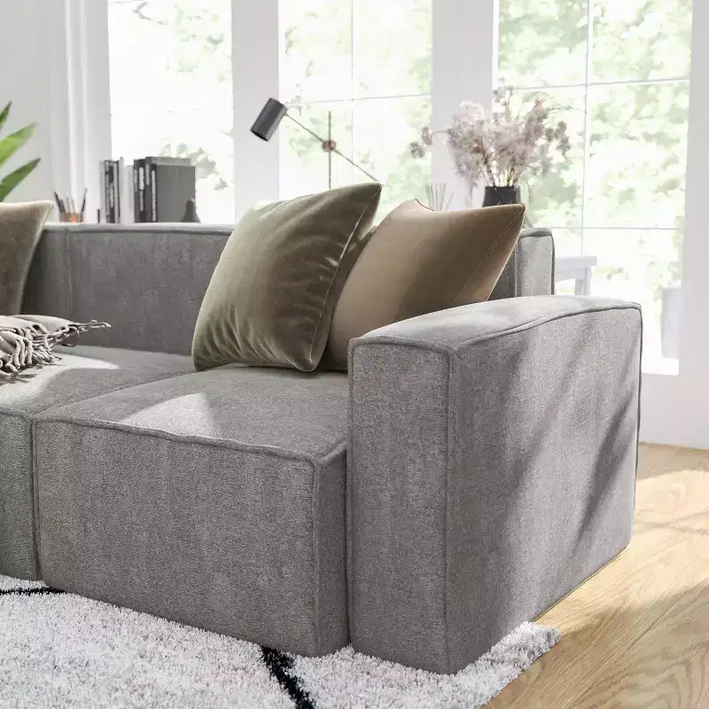 Fauteuil d'angle modulaire avec accoudoir, sectionnel contemporain