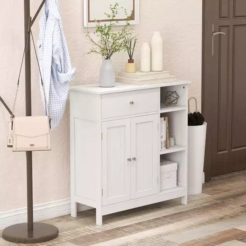 Meuble bas de salle de bain autoportant, placard de cuisine de rangement avec tiroir