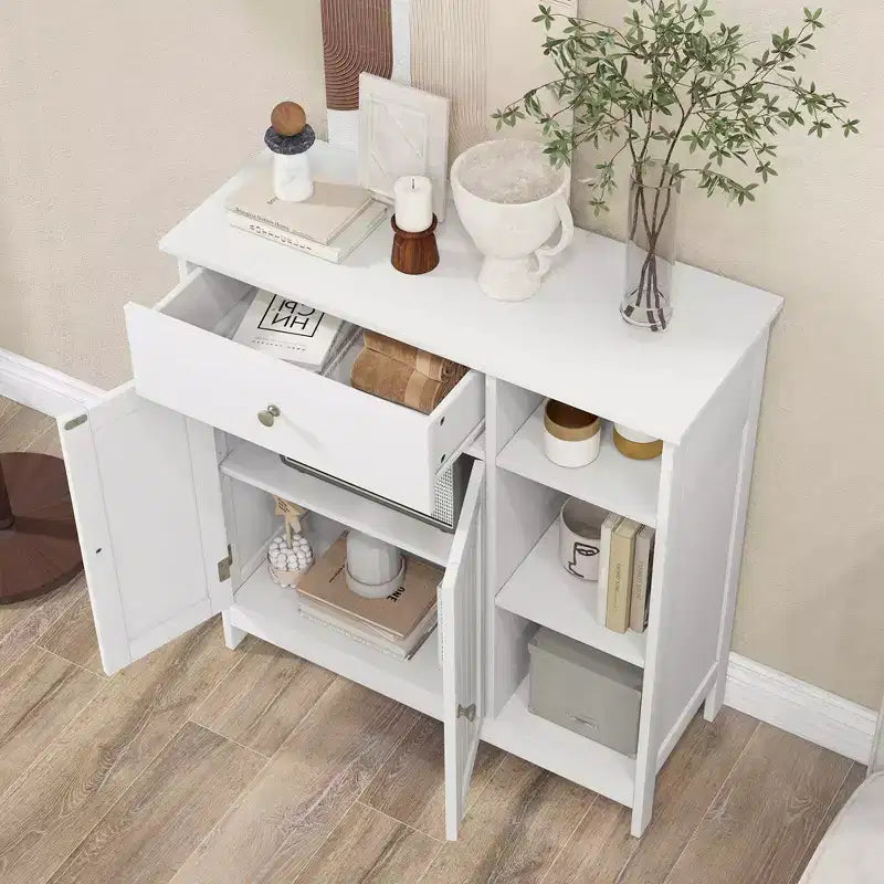 Meuble bas de salle de bain autoportant, placard de cuisine de rangement avec tiroir