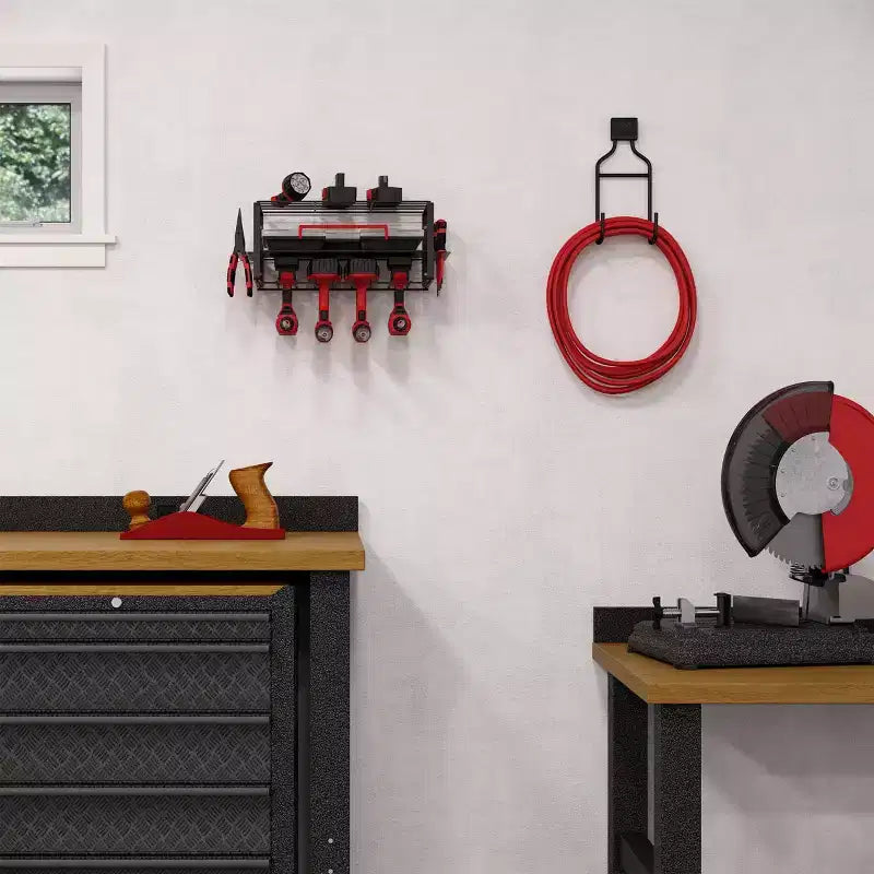 Étagère murale de rangement 3 niveaux pour outils électriques, acier