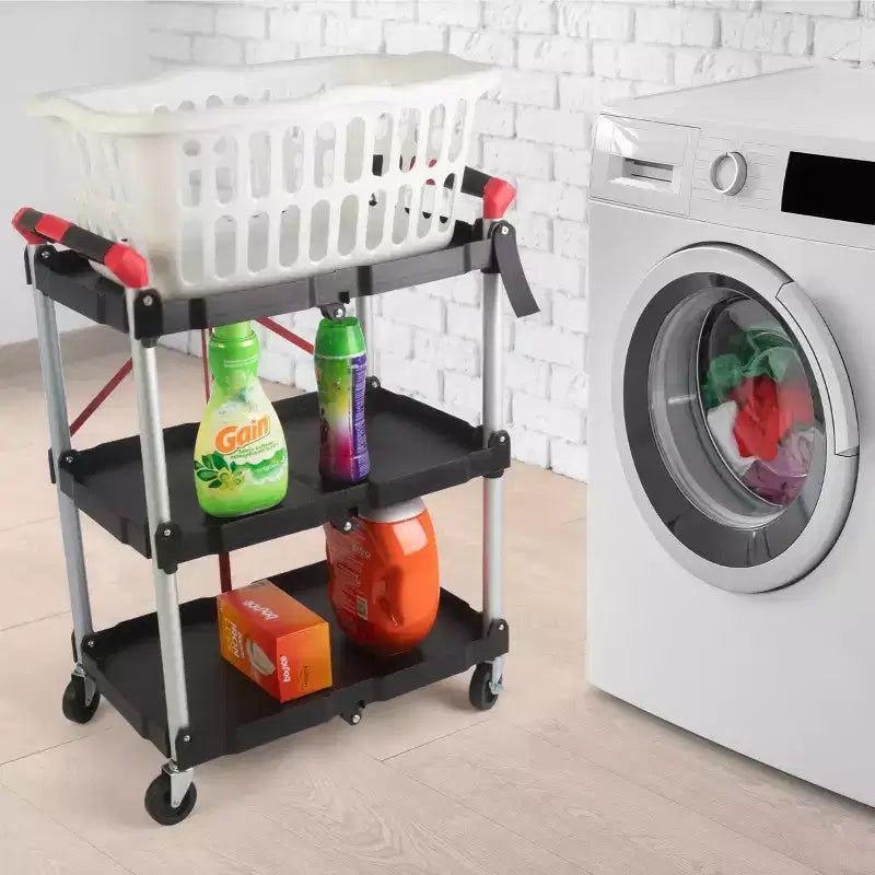 Chariot pliant avec une capacité de 22,7 kg par étagère