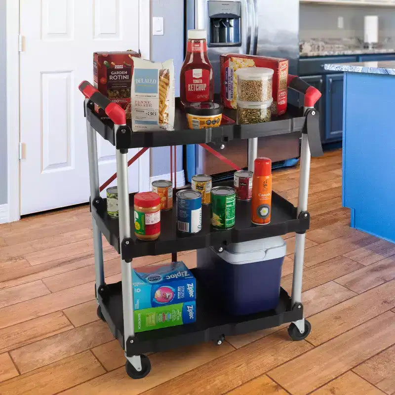 Chariot pliant avec une capacité de 22,7 kg par étagère