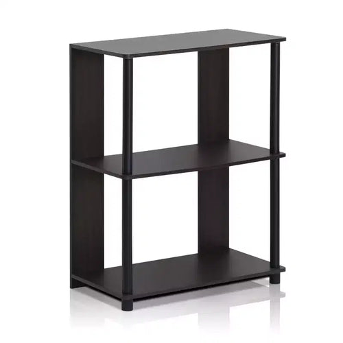 Furinno 3-Shlef Open Bookshelf Corner Display Rack Living Room Home Office,Walnut
