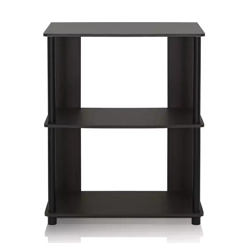 Étagère d'angle ouverte à 3 niveaux, pour salon et bureau, couleur noyer