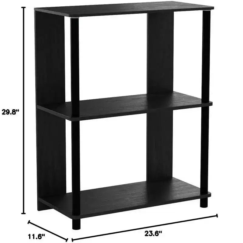 Étagère d'angle ouverte à 3 niveaux, pour salon et bureau, couleur noyer