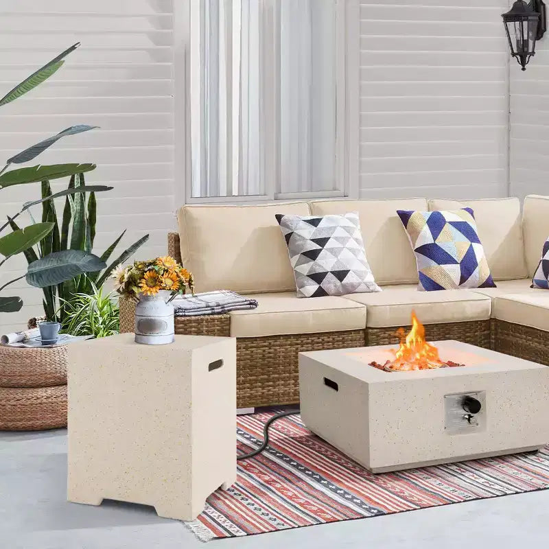 Table cache-bouteille de propane Terrazzo 16" avec housse de protection, capacité 220 lb