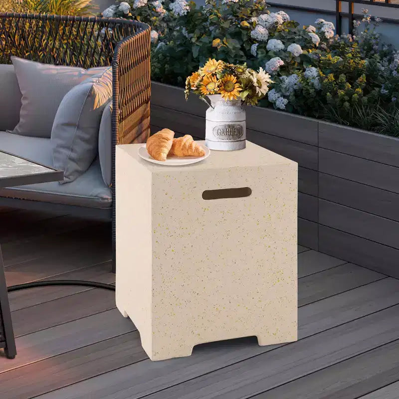 Table cache-bouteille de propane Terrazzo 16" avec housse de protection, capacité 220 lb