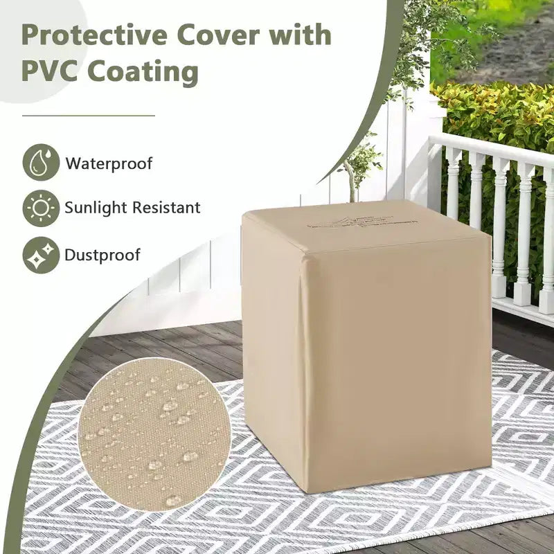 Table cache-bouteille de propane Terrazzo 16" avec housse de protection, capacité 220 lb