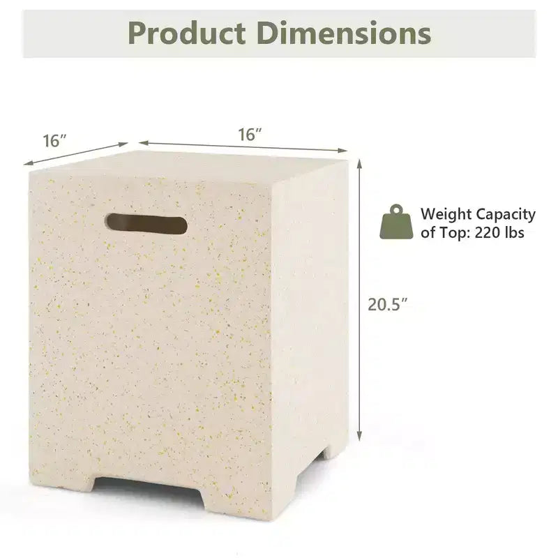 Table cache-bouteille de propane Terrazzo 16" avec housse de protection, capacité 220 lb