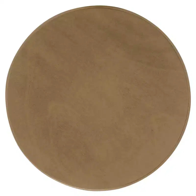 Table d'appoint ronde sur pied avec étagère inférieure, pin gris vintage, style traditionnel