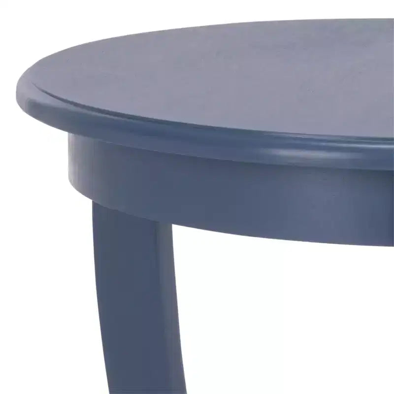 Table d'appoint ronde sur pied avec étagère inférieure, pin gris vintage, style traditionnel
