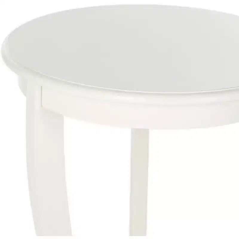 Table d'appoint ronde sur pied avec étagère inférieure, pin gris vintage, style traditionnel