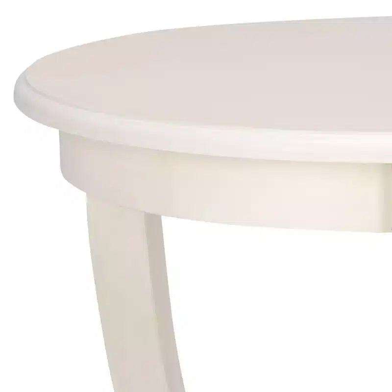 Table d'appoint ronde sur pied avec étagère inférieure, pin gris vintage, style traditionnel